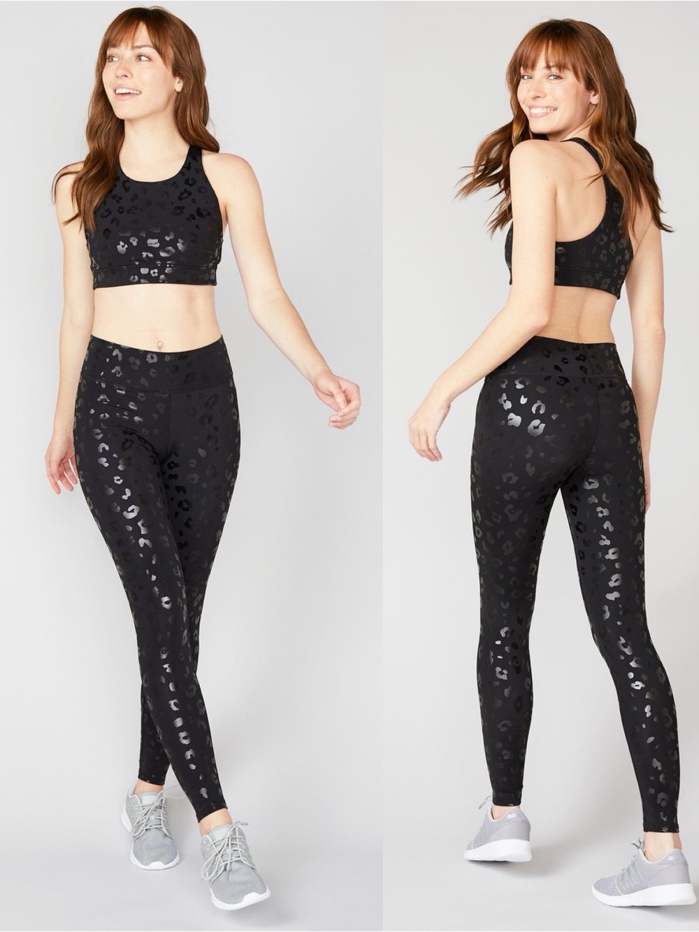 Terez Black Foil Cheetah Tall Band Legging Yoga NYC NY Leggings